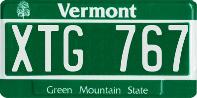 VT license plate XTG767