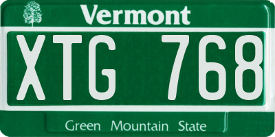 VT license plate XTG768