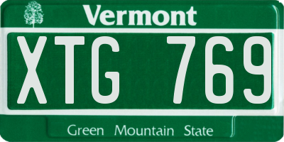 VT license plate XTG769
