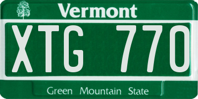 VT license plate XTG770