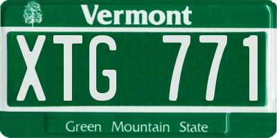 VT license plate XTG771