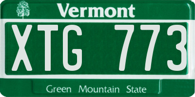 VT license plate XTG773