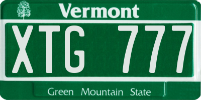 VT license plate XTG777