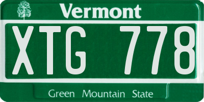 VT license plate XTG778