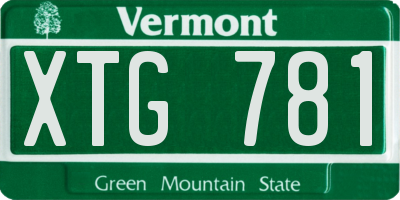 VT license plate XTG781
