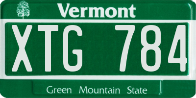 VT license plate XTG784