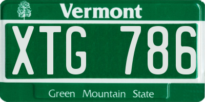 VT license plate XTG786