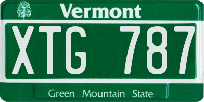 VT license plate XTG787