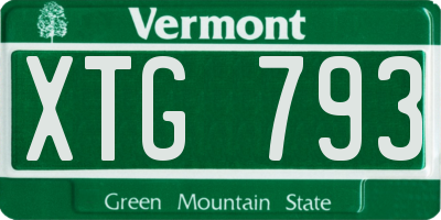 VT license plate XTG793