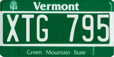 VT license plate XTG795