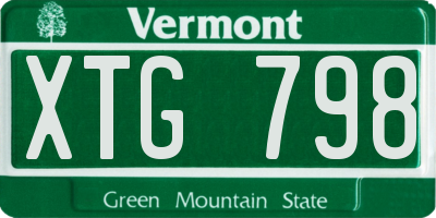 VT license plate XTG798