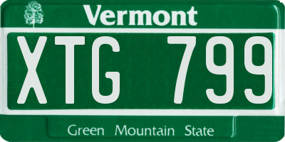 VT license plate XTG799