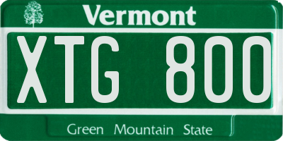 VT license plate XTG800