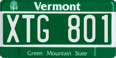 VT license plate XTG801