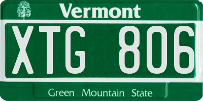 VT license plate XTG806