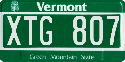 VT license plate XTG807