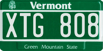 VT license plate XTG808