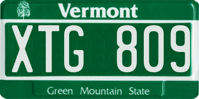 VT license plate XTG809