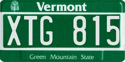 VT license plate XTG815