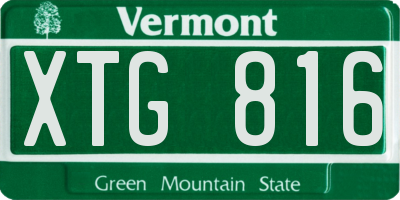 VT license plate XTG816