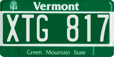 VT license plate XTG817