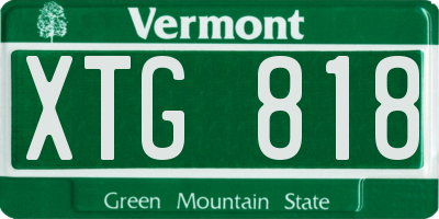 VT license plate XTG818