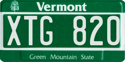VT license plate XTG820