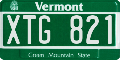 VT license plate XTG821