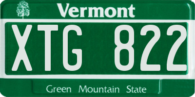 VT license plate XTG822