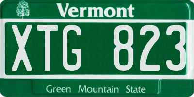 VT license plate XTG823