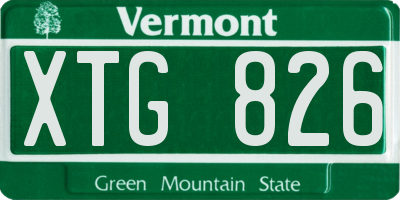 VT license plate XTG826