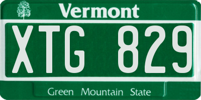 VT license plate XTG829