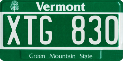 VT license plate XTG830