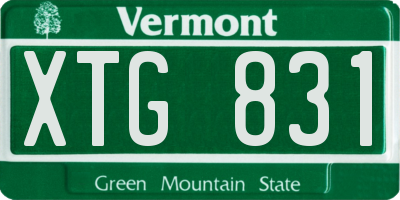 VT license plate XTG831