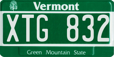 VT license plate XTG832
