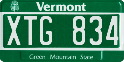 VT license plate XTG834