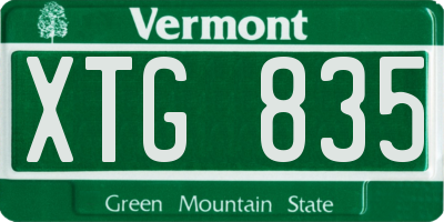 VT license plate XTG835