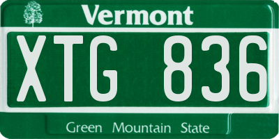 VT license plate XTG836