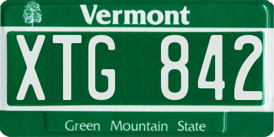 VT license plate XTG842