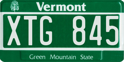 VT license plate XTG845