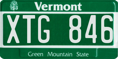 VT license plate XTG846