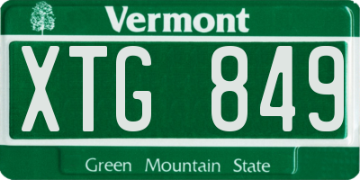 VT license plate XTG849