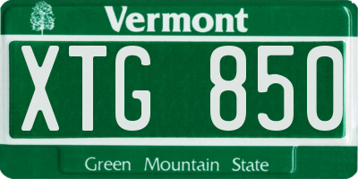 VT license plate XTG850