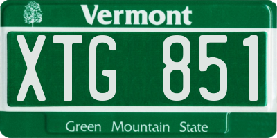 VT license plate XTG851
