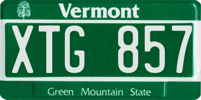 VT license plate XTG857