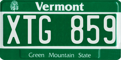 VT license plate XTG859