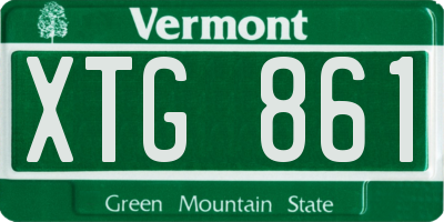 VT license plate XTG861