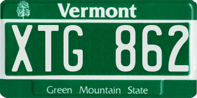 VT license plate XTG862