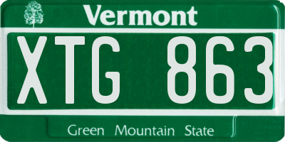 VT license plate XTG863