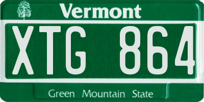 VT license plate XTG864